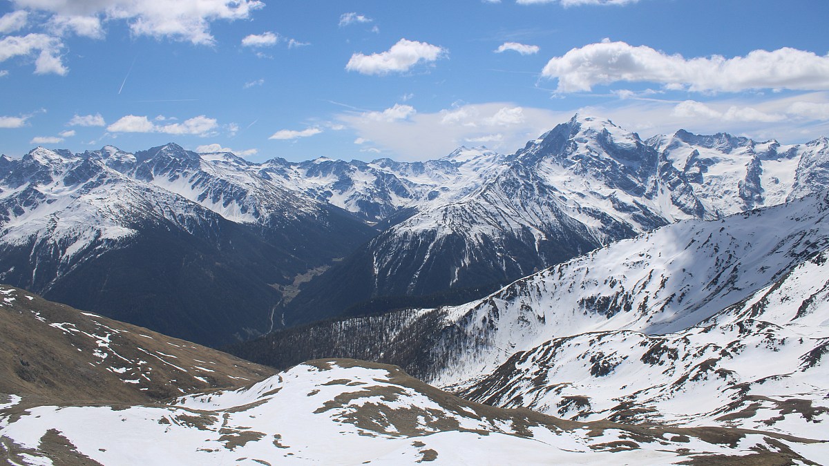 Piz Chavalatsch Sulden Vinschgau Blick Nach S Dosten Zum Ortler