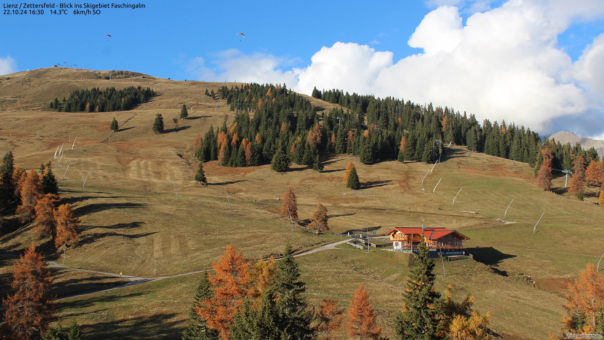 Webcam Lienz / Zettersfeld, Blick ins Skigebiet Faschingalm | © www.foto-webcam.eu