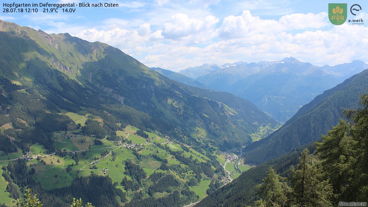 Hopfgarten im Defereggental - Blick nach Osten - Foto-Webcam.eu