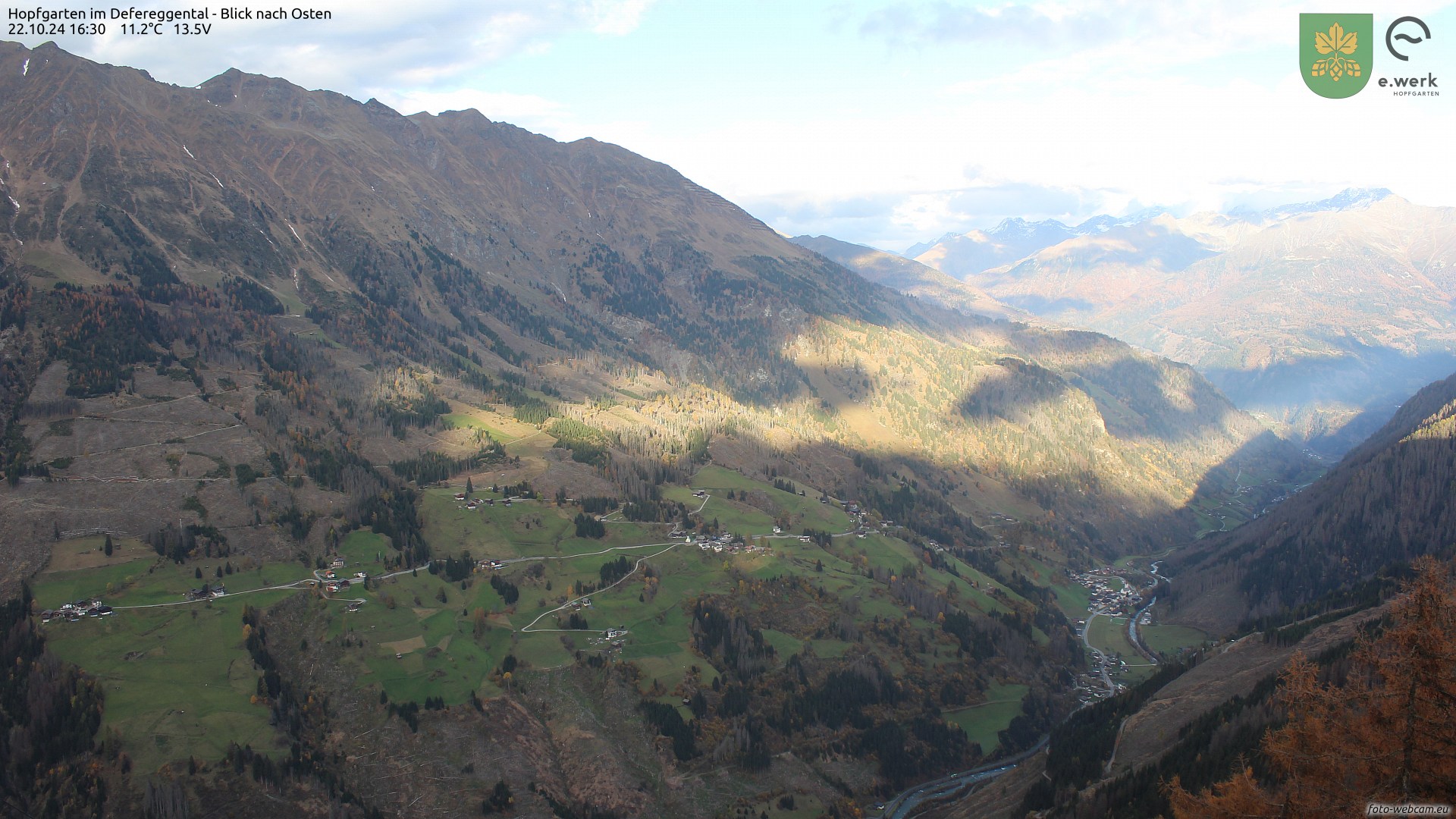 Webcam Hopfgarten im Defereggental, Blick nach Osten | © www.foto-webcam.eu