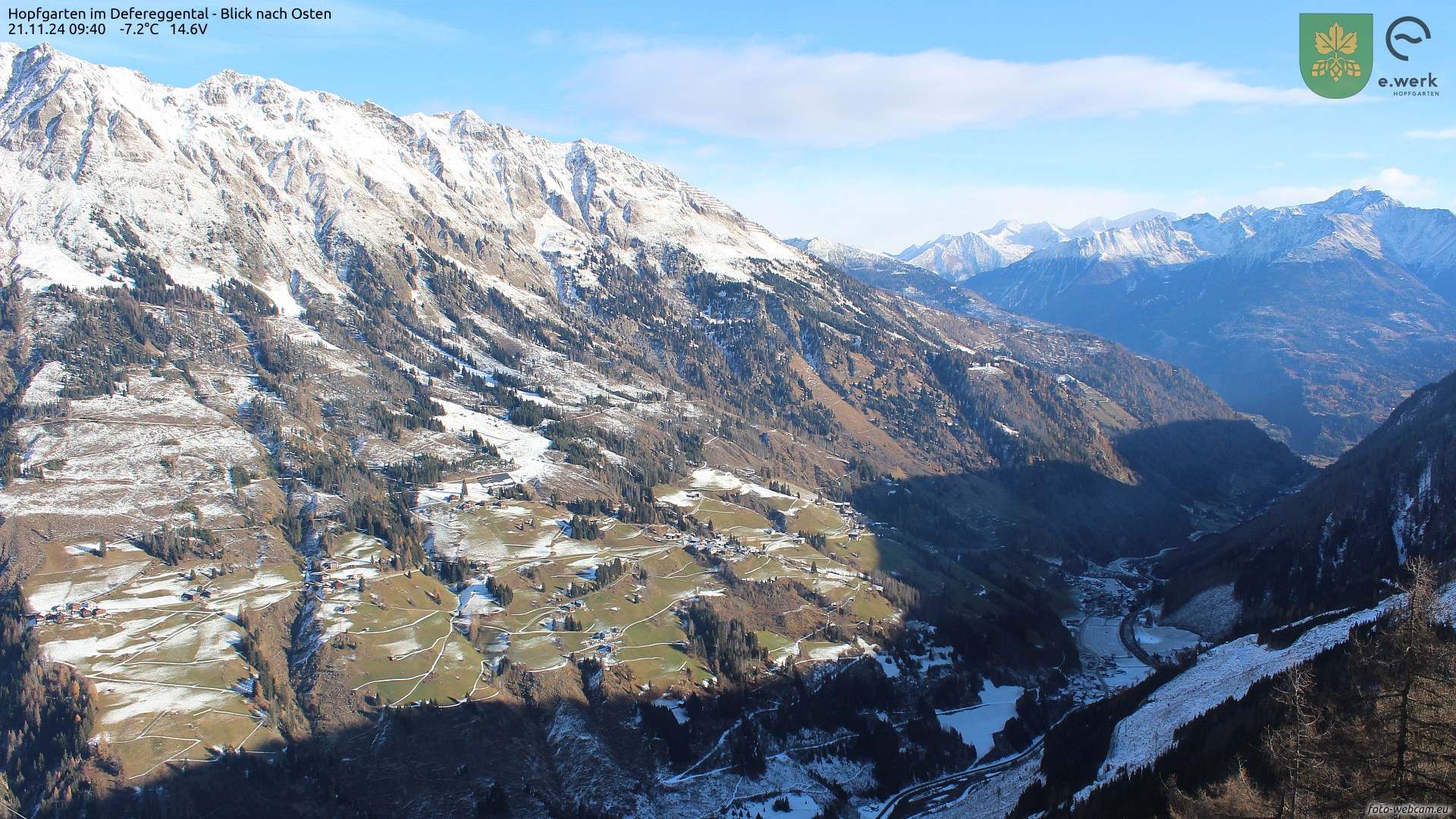 Webcam Hopfgarten im Defereggental, Blick nach Osten | © www.foto-webcam.eu