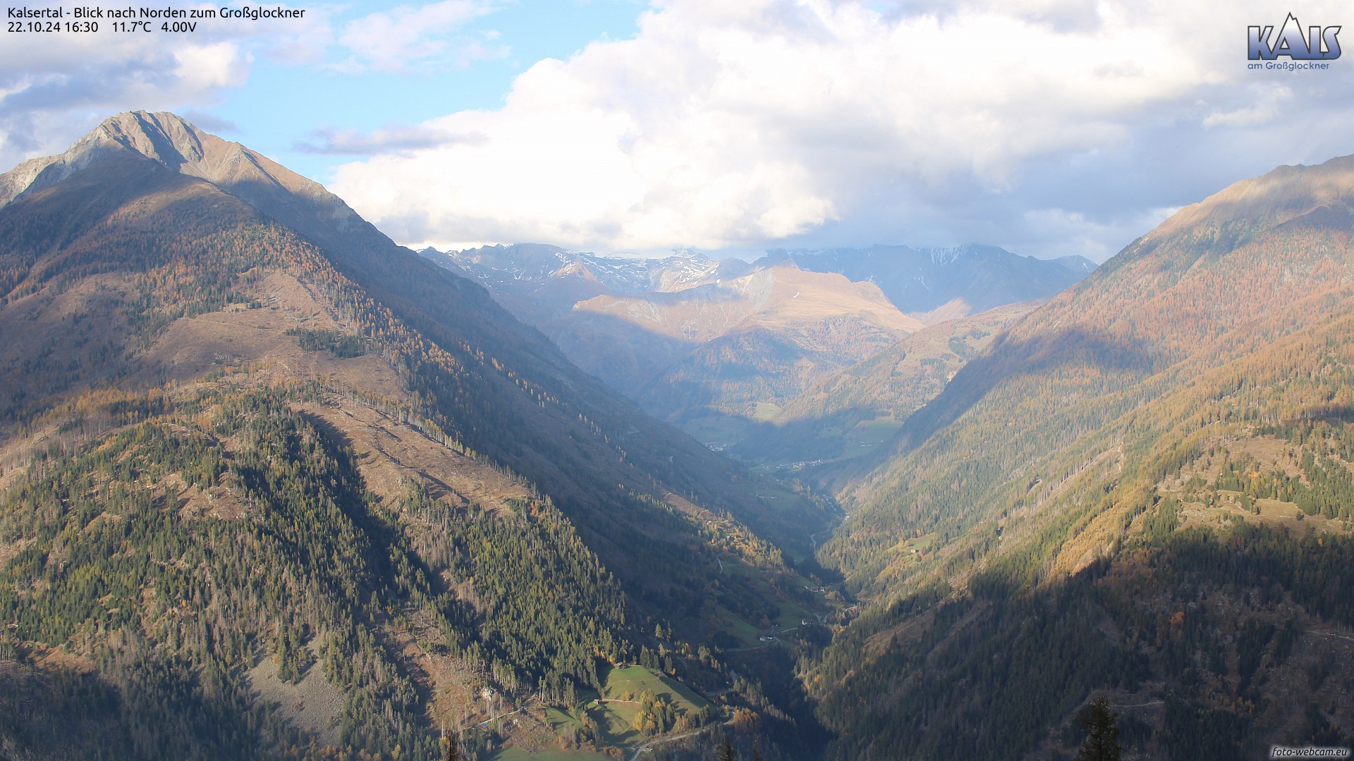 Webcam Kalsertal mit Blick nach Norden zum Großglockner | © www.foto-webcam.eu