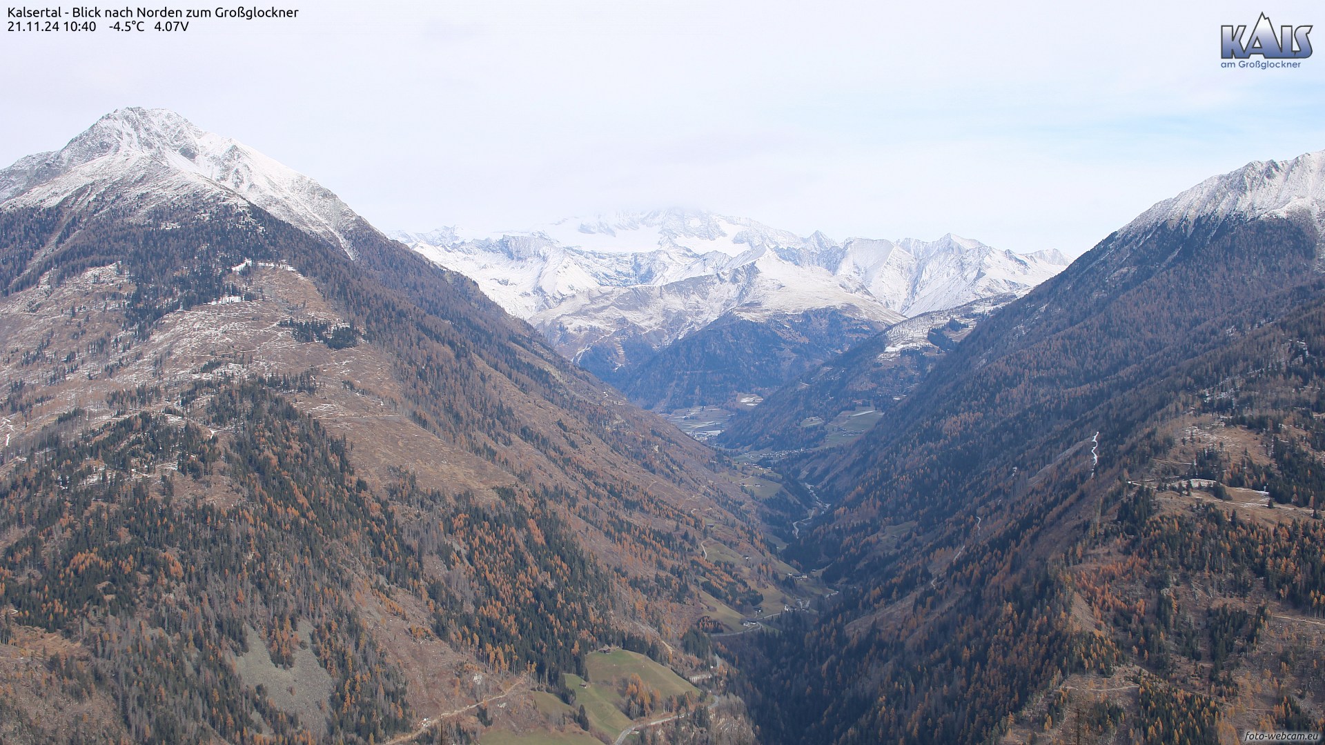 Webcam Kalsertal mit Blick nach Norden zum Großglockner | © www.foto-webcam.eu