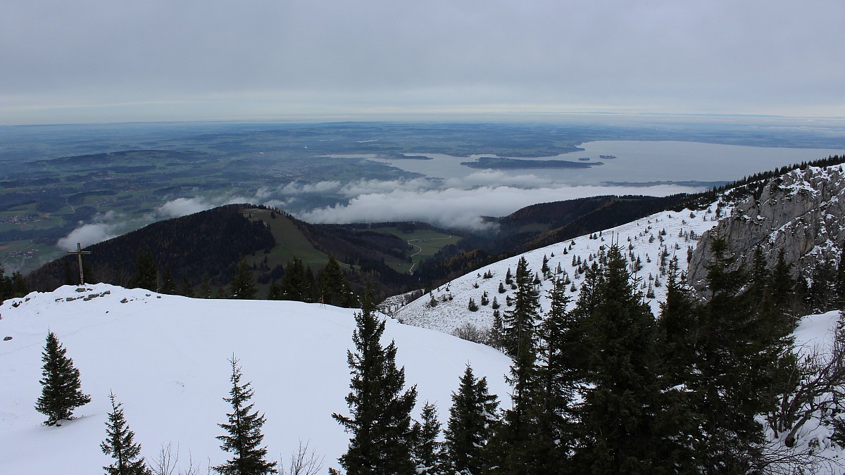 Kampenwand - Blick nach Norden über den Chiemsee - Foto-Webcam.eu