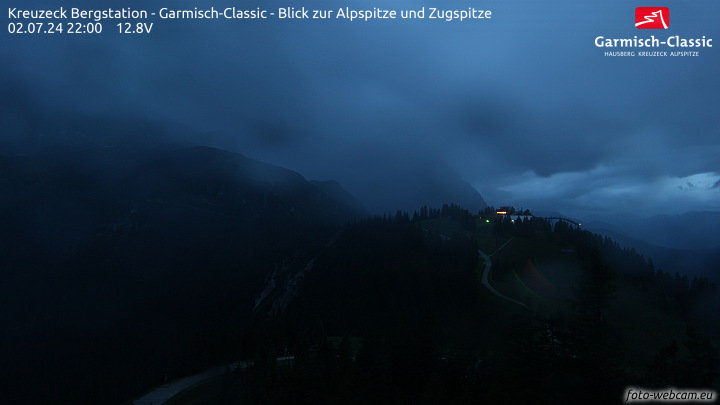 Webcam Kreuzeck Bergstation - Blick zur Alp- & Zugspitze