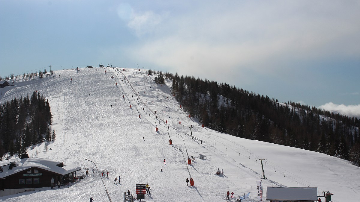 Bad Kleinkirchheim / Nockalm - Blick auf Panoramaabfahrt/Priedröf ...