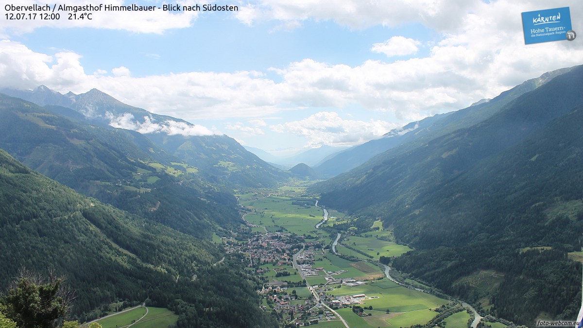 Obervellach / Almgasthof Himmelbauer - Blick nach Südosten - Foto-Webcam.eu