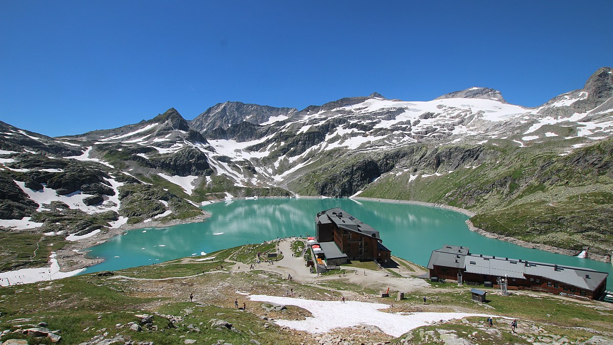 Berghotel Rudolfshütte - Weißsee Gletscherwelt - Blick nach Südwesten ...