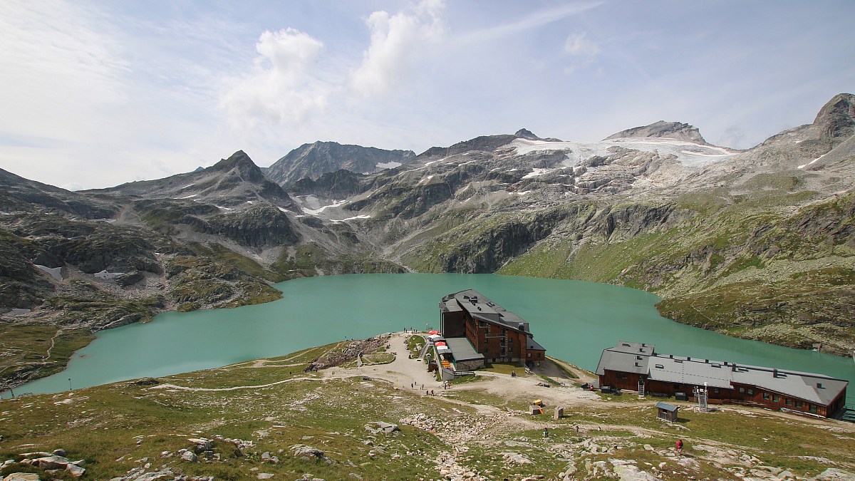 Berghotel Rudolfshütte - Weißsee Gletscherwelt - Blick nach Südwesten ...