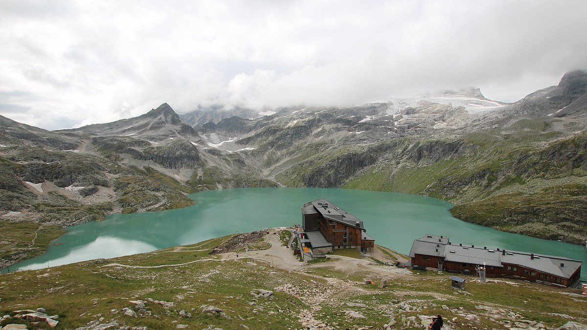 Berghotel Rudolfshütte - Weißsee Gletscherwelt - Blick nach Südwesten ...