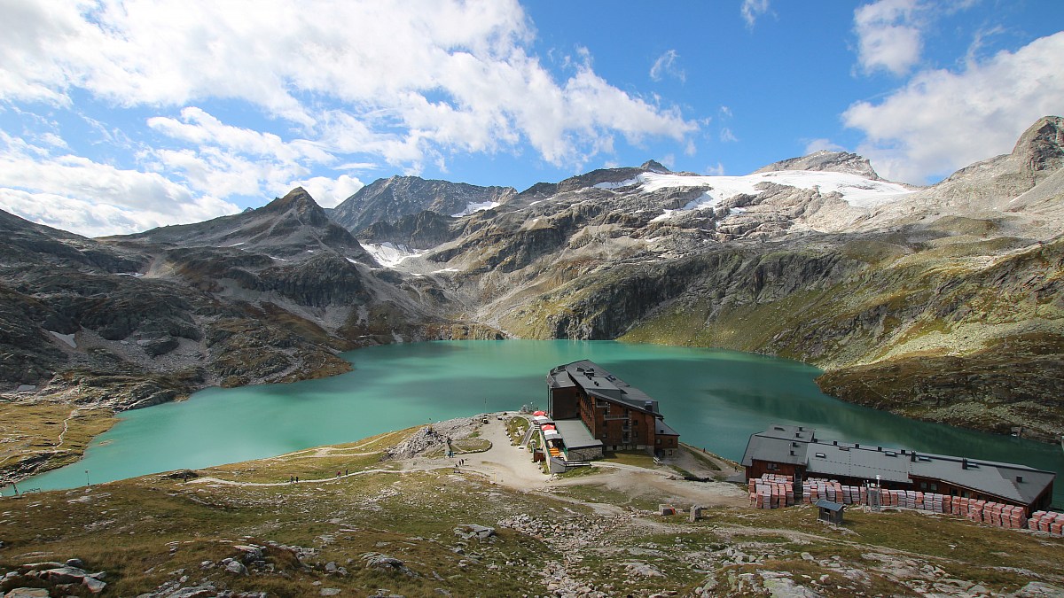 Berghotel Rudolfshütte - Weißsee Gletscherwelt - Blick nach Südwesten ...