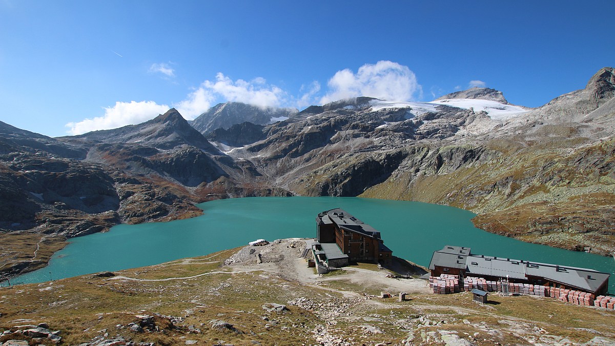 Berghotel Rudolfshütte - Weißsee Gletscherwelt - Blick nach Südwesten ...