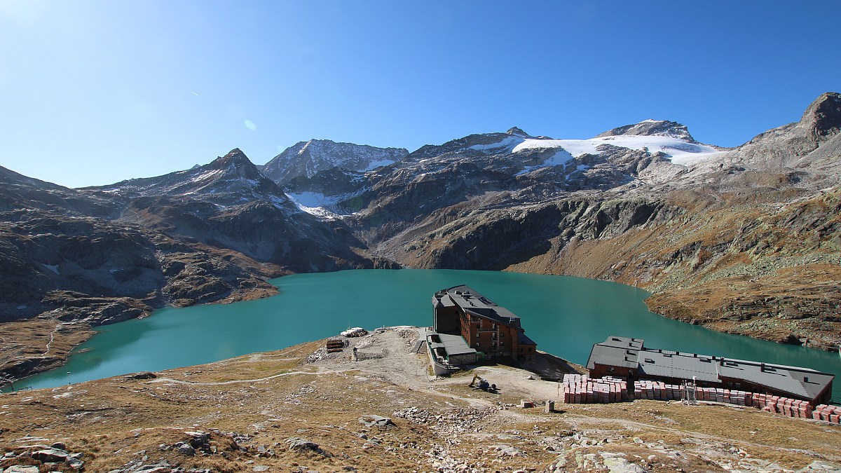 Berghotel Rudolfshütte - Weißsee Gletscherwelt - Blick nach Südwesten ...