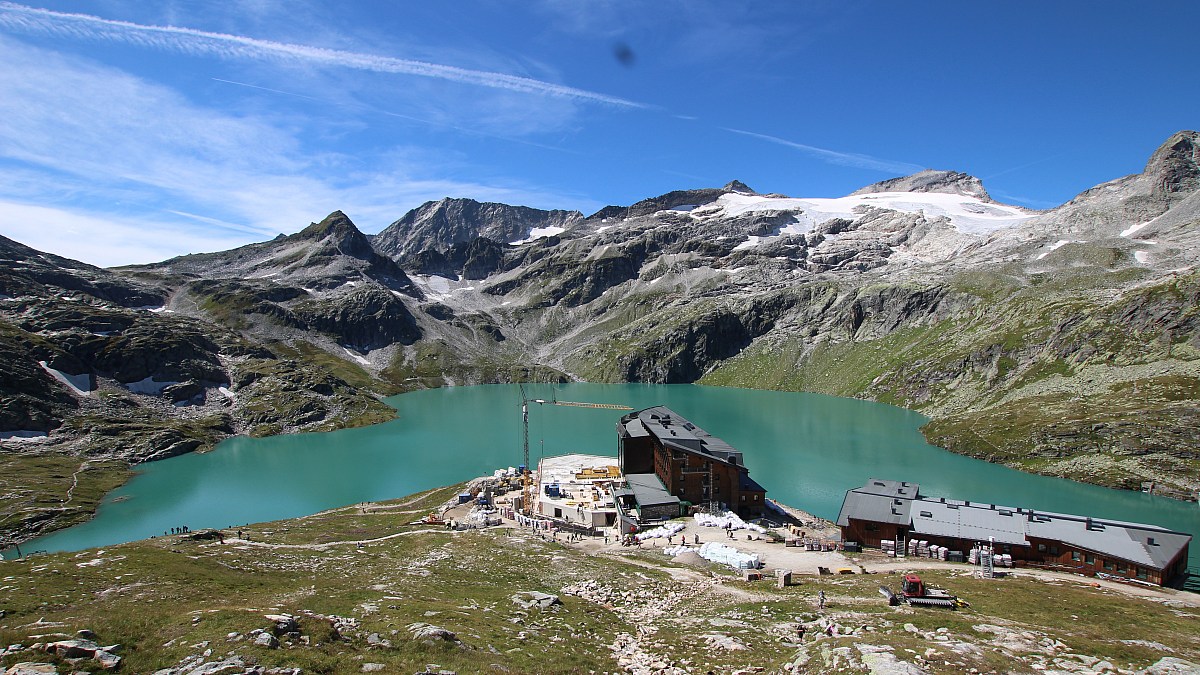 Berghotel Rudolfshütte - Weißsee Gletscherwelt - Blick nach Südwesten ...