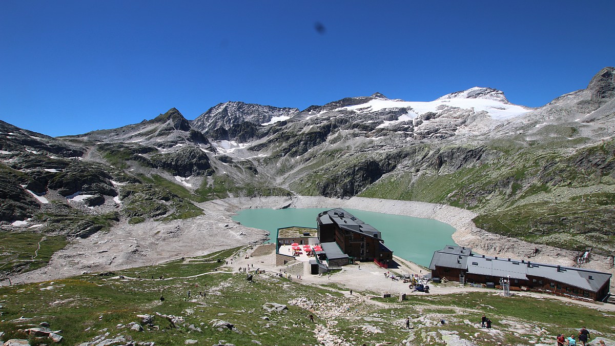 Berghotel Rudolfshütte - Weißsee Gletscherwelt - Blick nach Südwesten ...