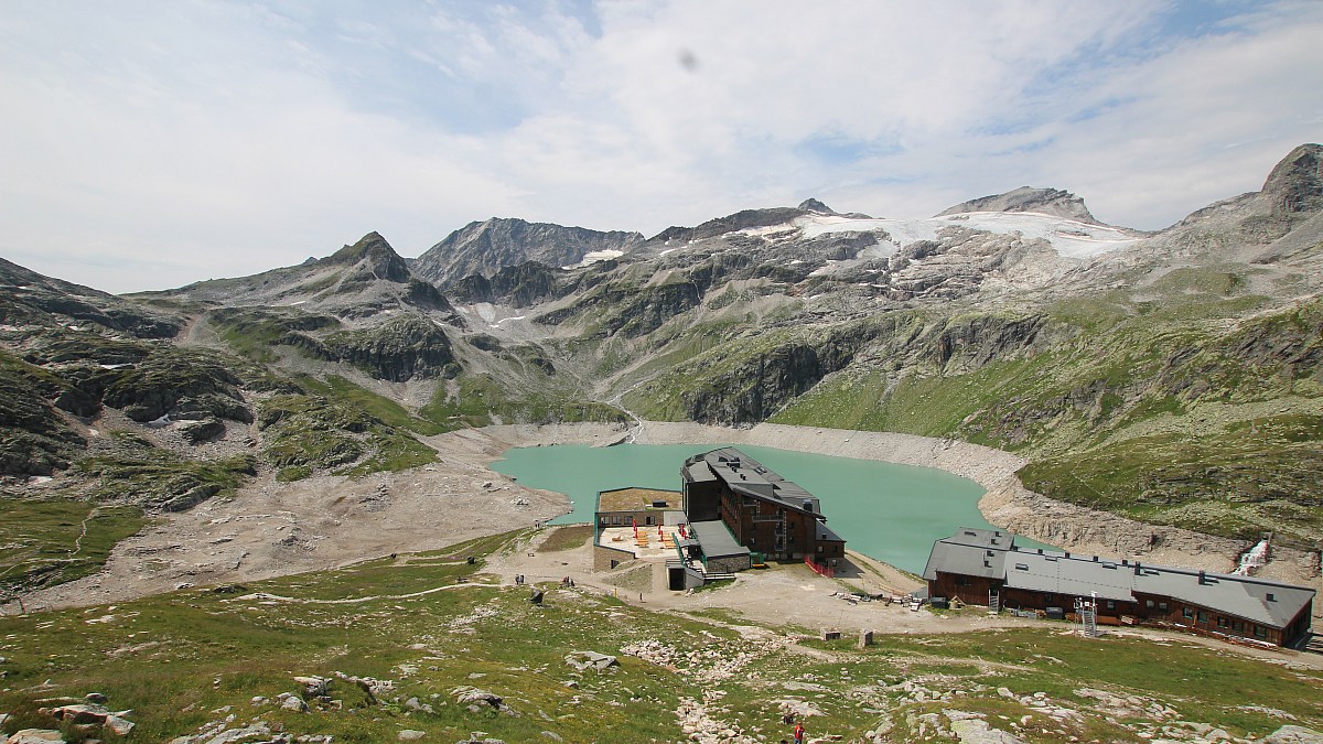 Berghotel Rudolfshütte - Weißsee Gletscherwelt - Blick nach Südwesten ...