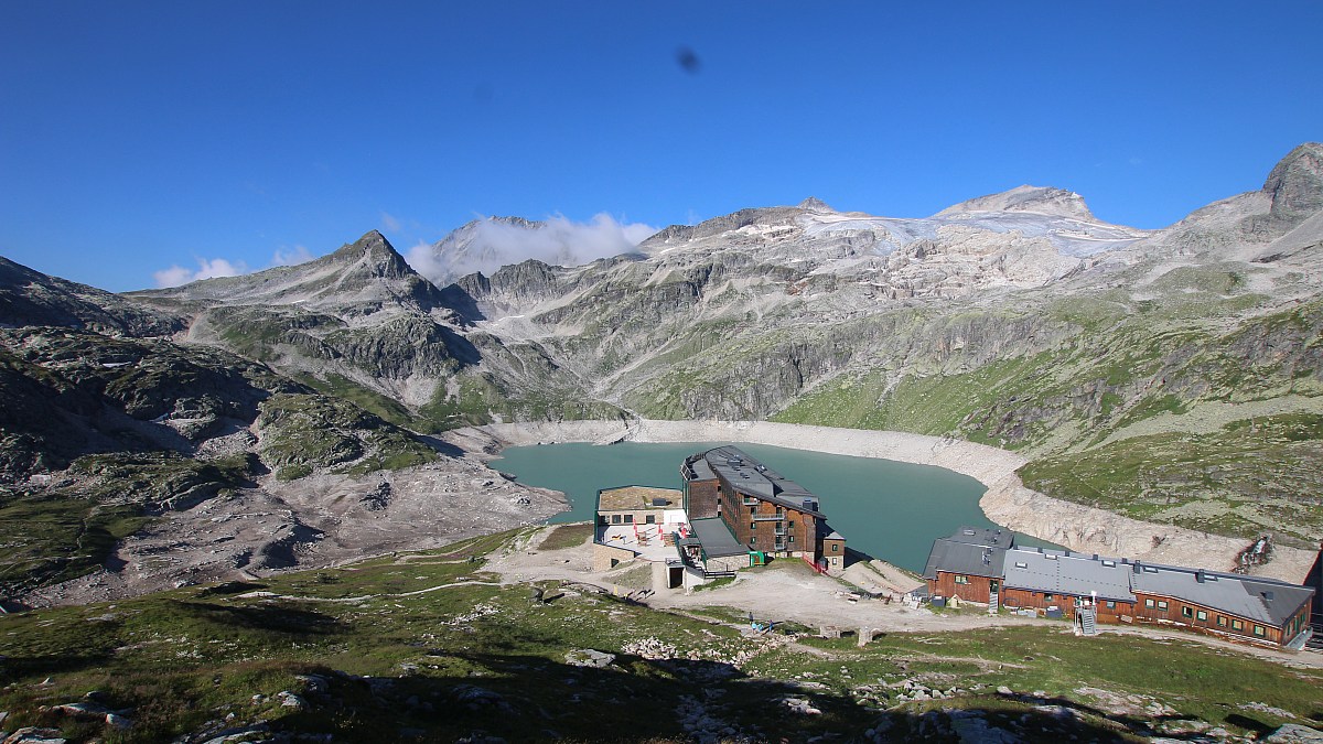 Berghotel Rudolfshütte - Weißsee Gletscherwelt - Blick nach Südwesten ...