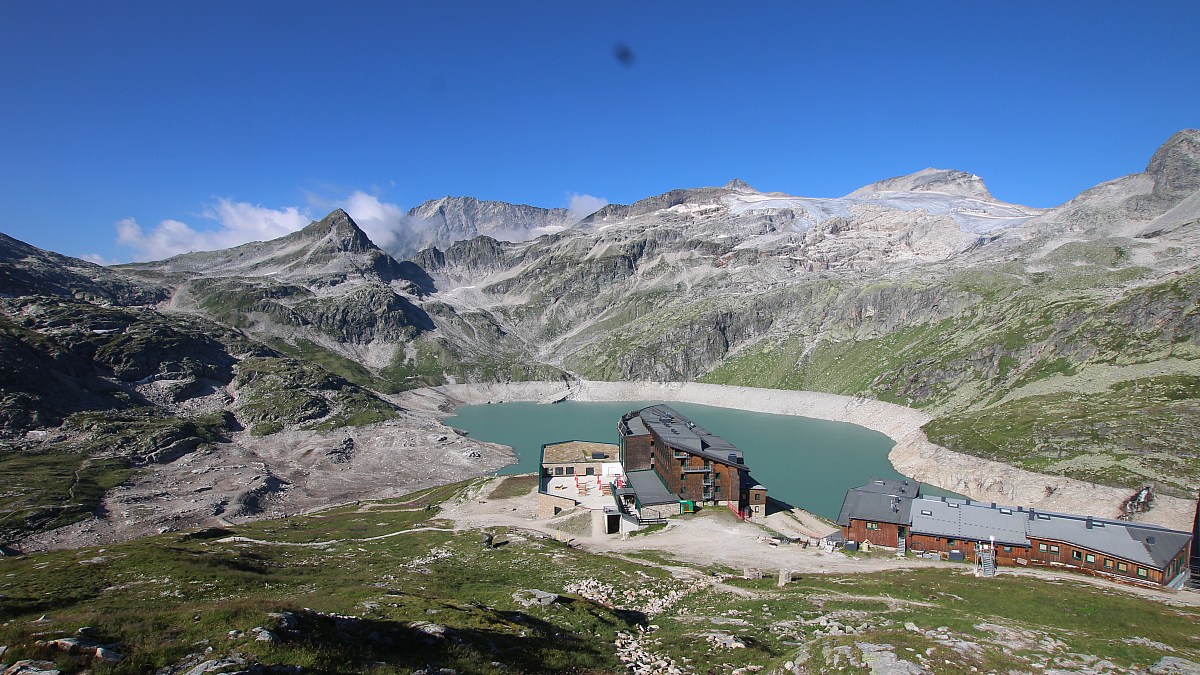 Berghotel Rudolfshütte - Weißsee Gletscherwelt - Blick nach Südwesten ...