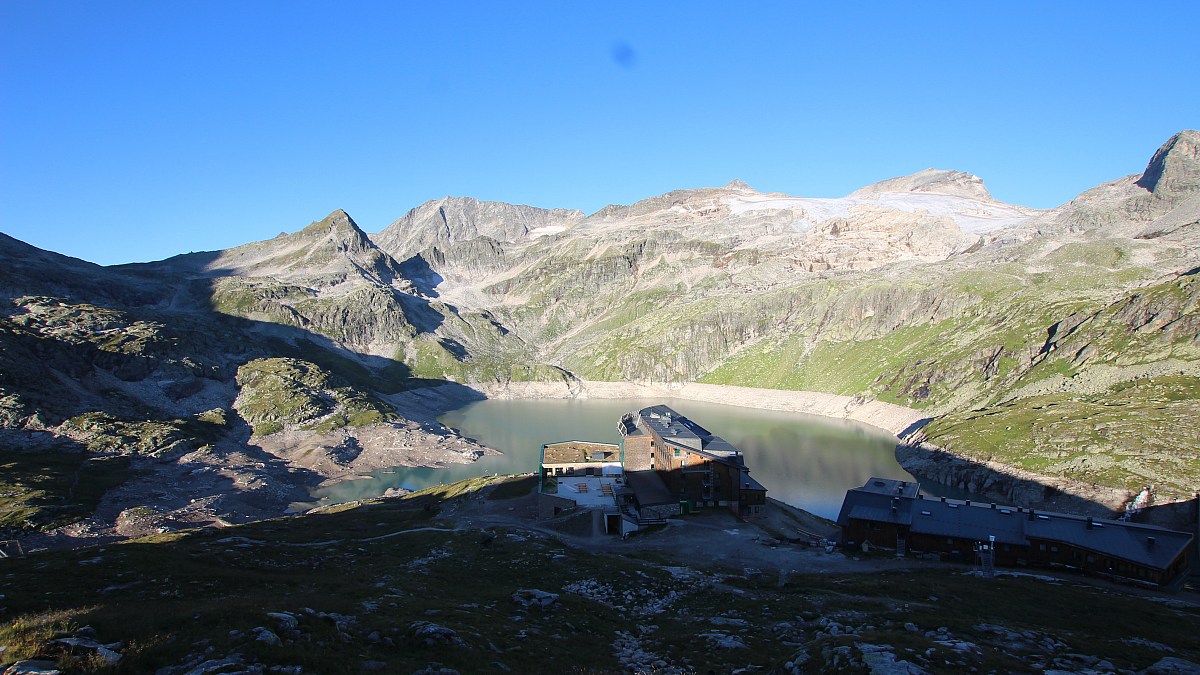 Berghotel Rudolfshütte - Weißsee Gletscherwelt - Blick nach Südwesten ...