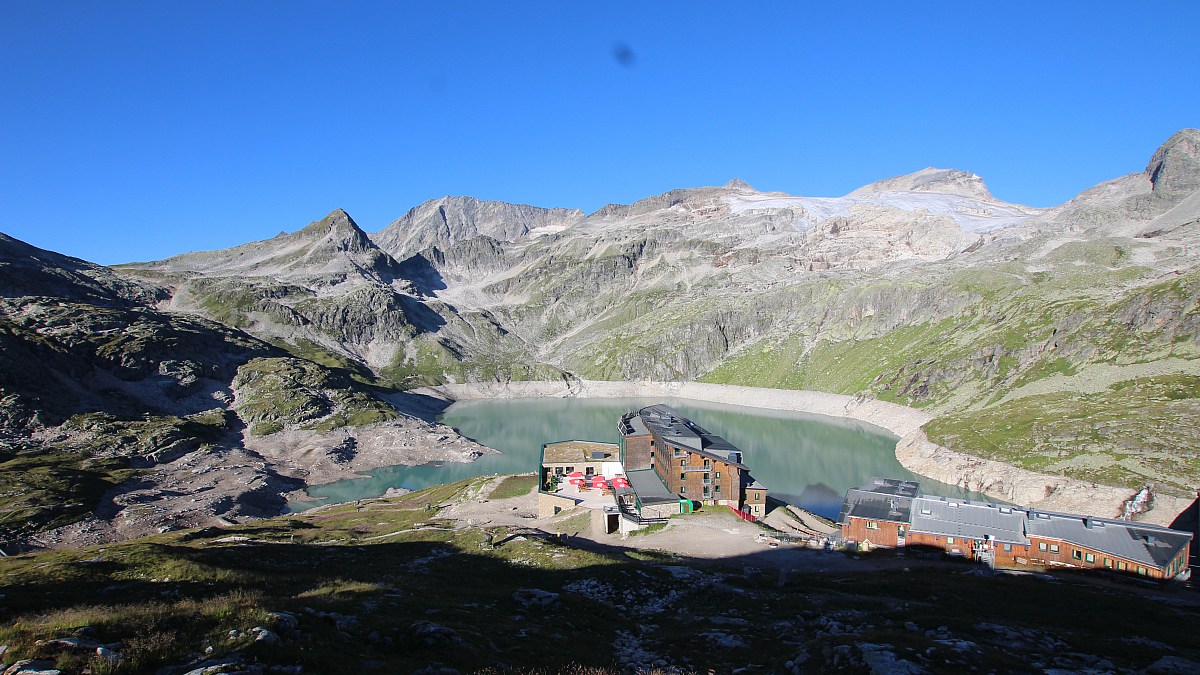 Berghotel Rudolfshütte - Weißsee Gletscherwelt - Blick nach Südwesten ...