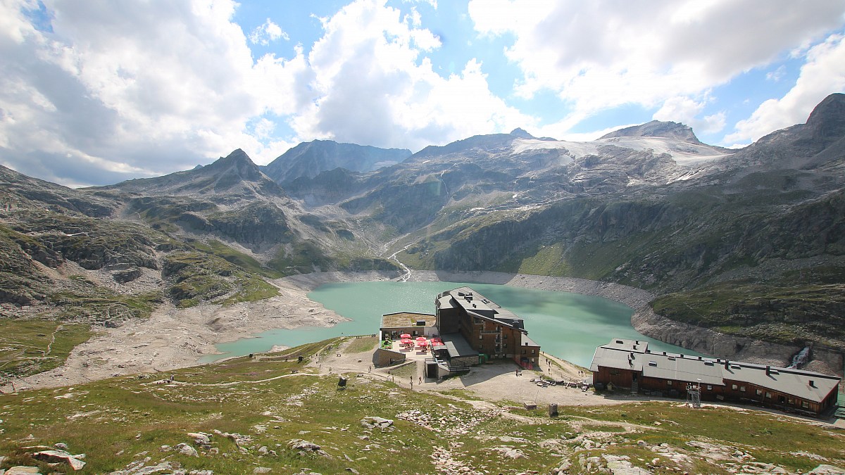 Berghotel Rudolfshütte - Weißsee Gletscherwelt - Blick nach Südwesten ...