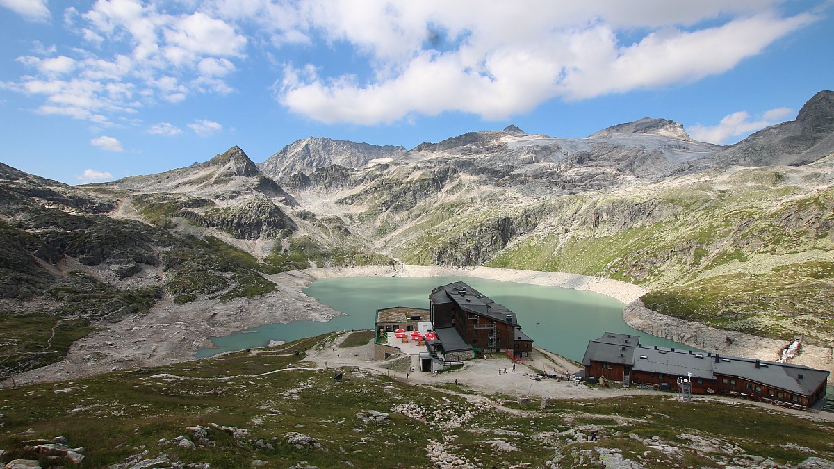 Berghotel Rudolfshütte - Weißsee Gletscherwelt - Blick nach Südwesten ...