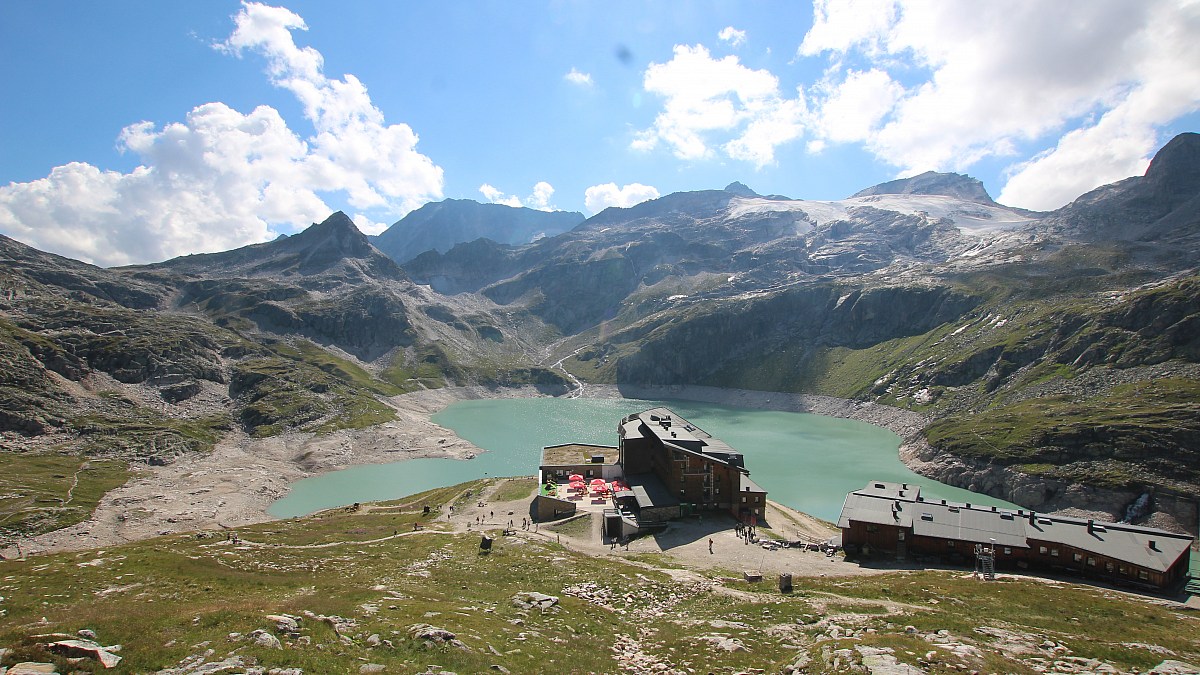 Berghotel Rudolfshütte - Weißsee Gletscherwelt - Blick nach Südwesten ...