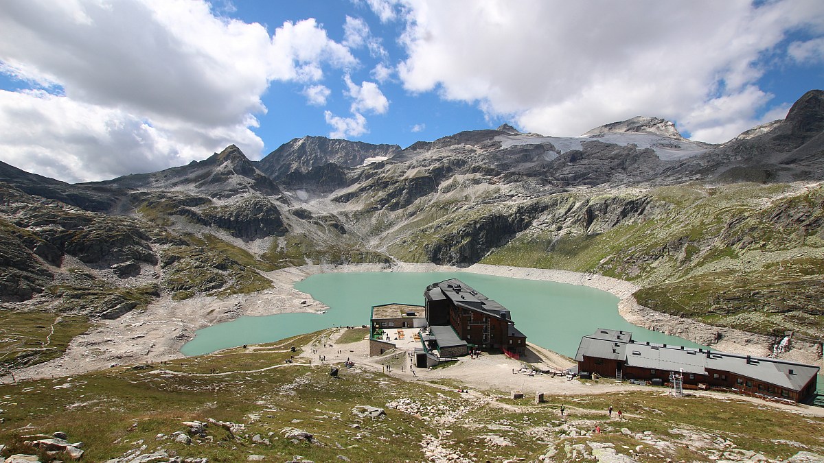 Berghotel Rudolfshütte - Weißsee Gletscherwelt - Blick nach Südwesten ...