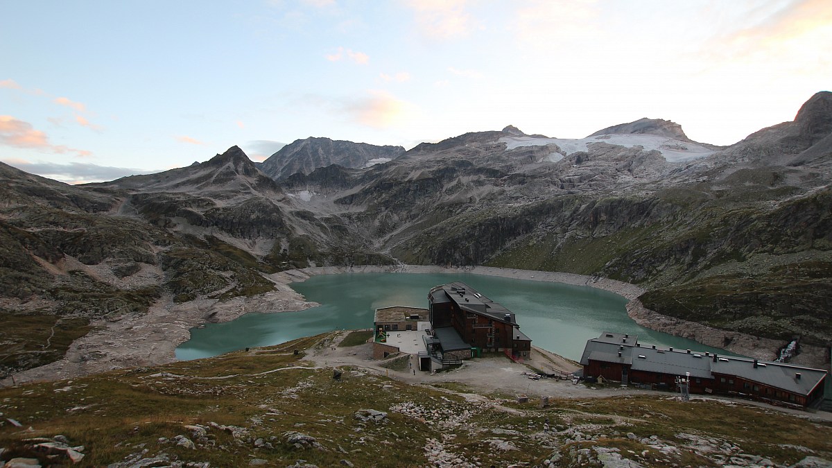 Berghotel Rudolfshütte - Weißsee Gletscherwelt - Blick nach Südwesten ...