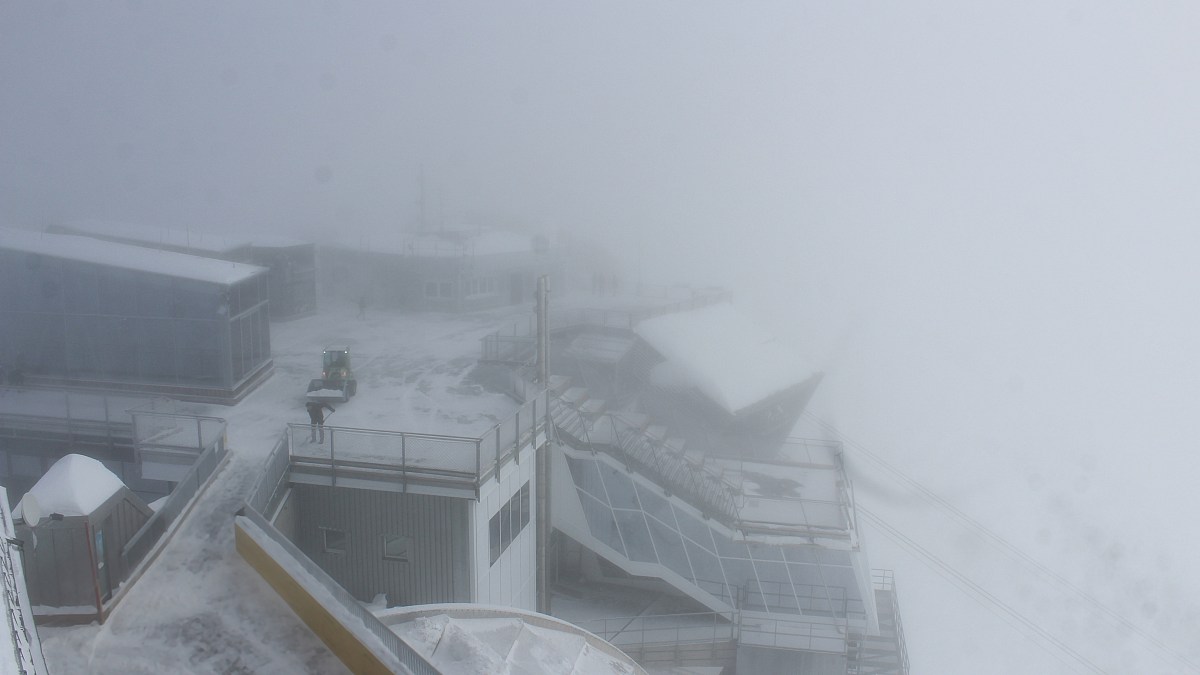 Wetterwarte Zugspitze - Blick über den Gipfel nach Osten - Foto-Webcam.eu